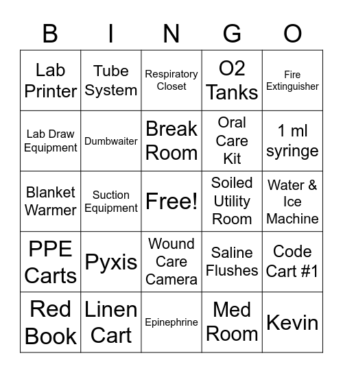 MICU Bingo Card