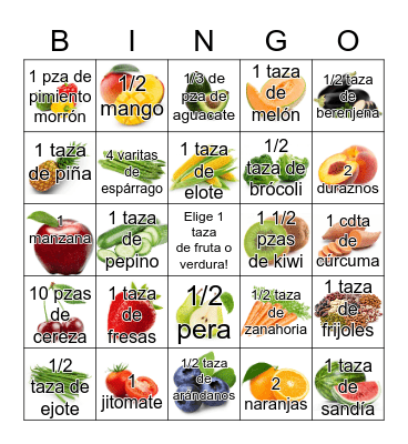 Fresh and Healthy Bingo Card