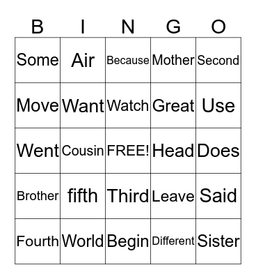 Tala'i's Bingo Card