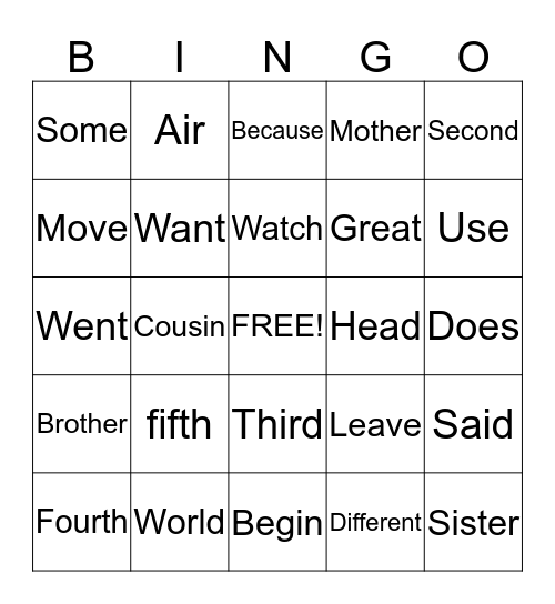 Tala'i's Bingo Card