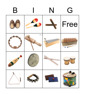 Classroom Instruments Bingo Card