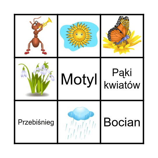 Wiosenne Bingo Card