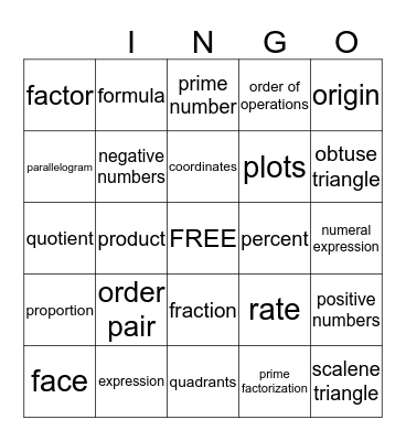 Bingo Card