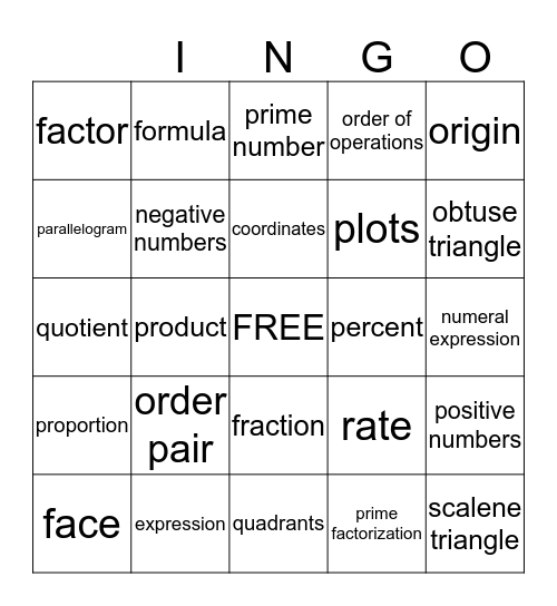 Bingo Card