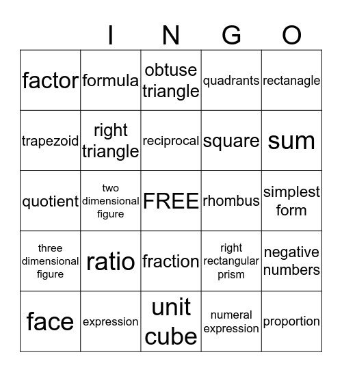 Bingo Card