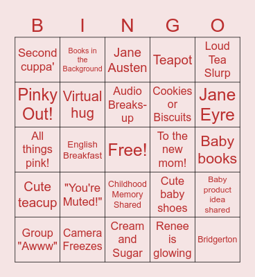 Baby Shower Bingo Card