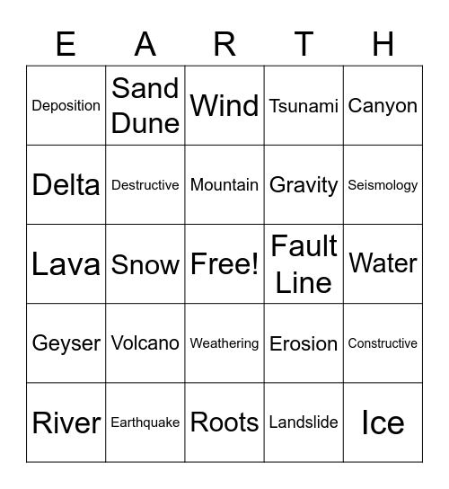 Science Bingo Card