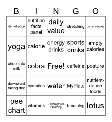 Virtual PE BINGO Card