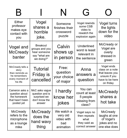 St. Patty's Bingo Card