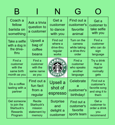B A R I S T A   B I N G O Bingo Card