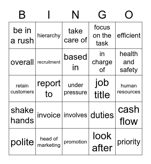 BP B1+  Unit 1 Bingo Card