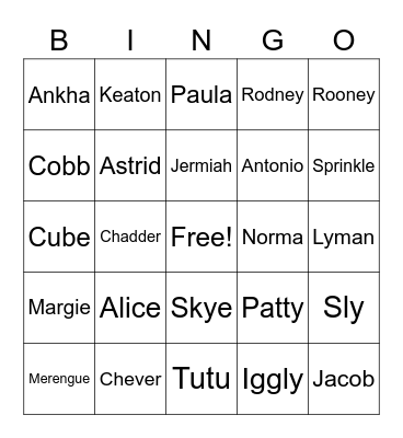 Animal Crossing Bingo Card