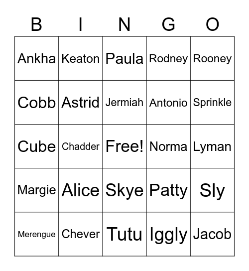 Animal Crossing Bingo Card