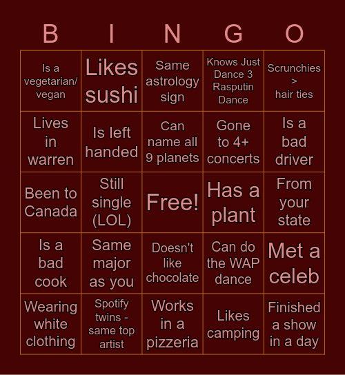 Someone who... Bingo Card