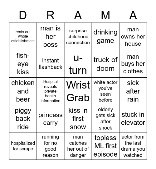 K-Drama Bingo Card