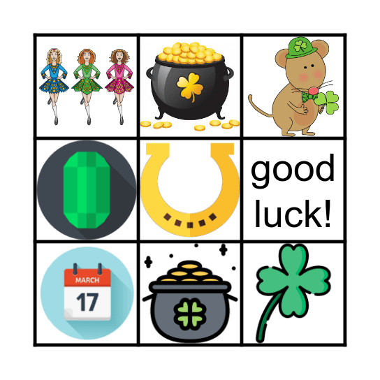 Saint Patrick's Day Bingo Card