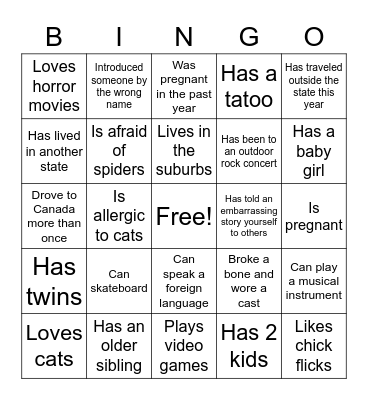FIND SOMEONE WHO... Bingo Card