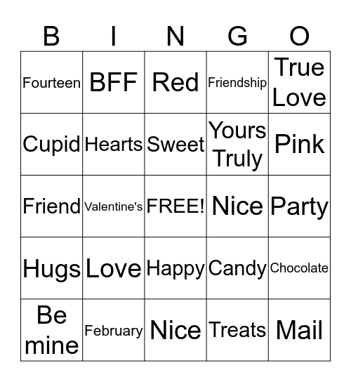 Valentine's Day Bingo Card