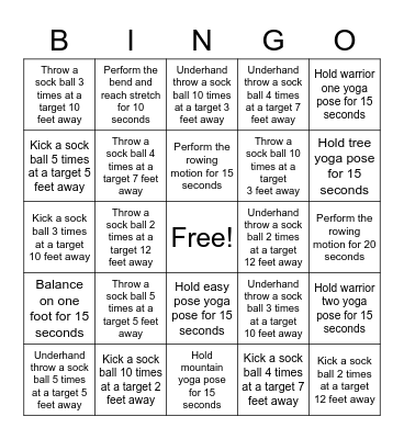 Skills Bingo Card