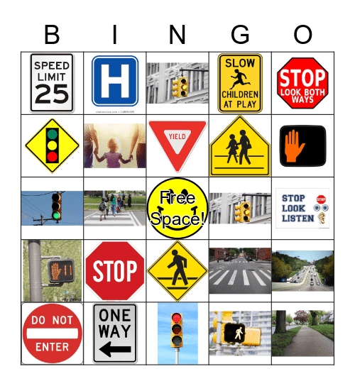 Street Signs Bingo Card