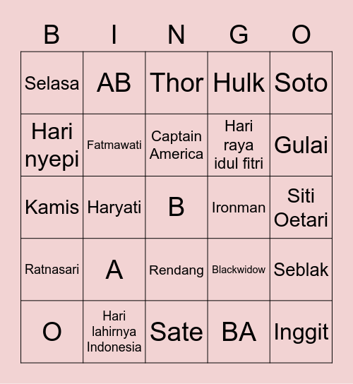 KOMATSU Bingo Card