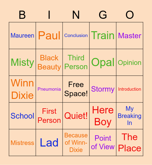 Unit 4 Bingo! Bingo Card