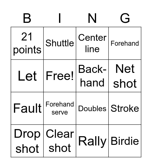 Badmingo Bingo Card