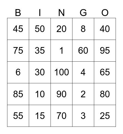 We are 100 days smarter! Bingo Card