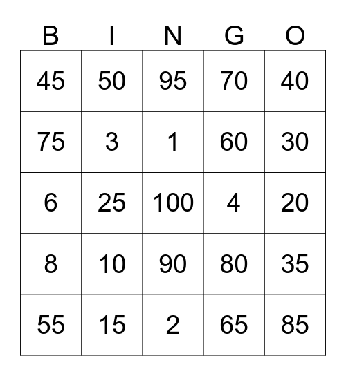 We are 100 days smarter! Bingo Card