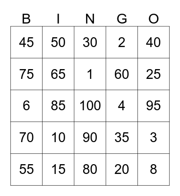 We are 100 days smarter! Bingo Card