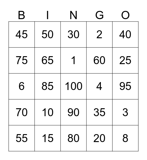 We are 100 days smarter! Bingo Card