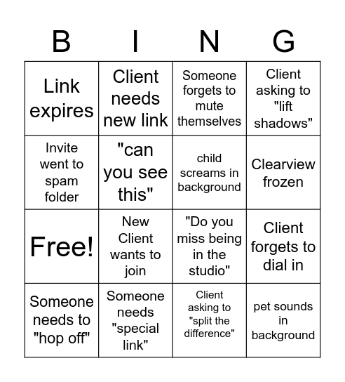 CLEARVIEW BINGO Card