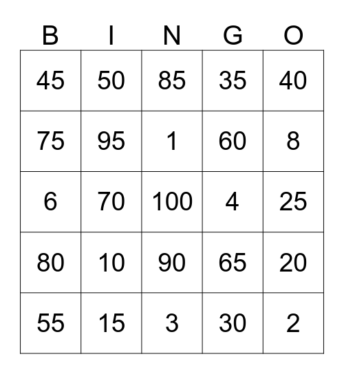 We are 100 days smarter! Bingo Card