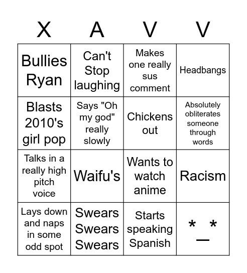 Sony XAV-AX5000 in this Chevy Bingo Card