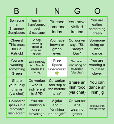 PocketHealth SPD Bingo Card