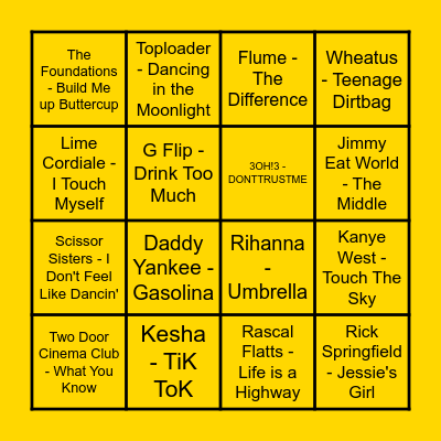 Prince Music Bingo #2 Bingo Card