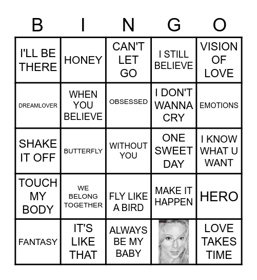 ALL ABOUT MARIAH Bingo Card