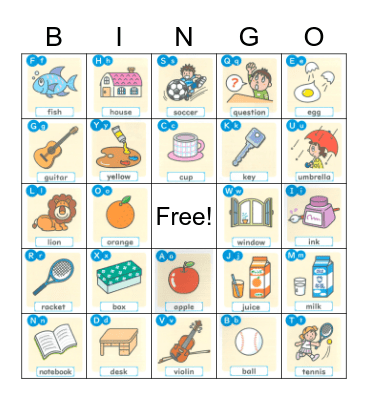 Alphabet Bingo Card