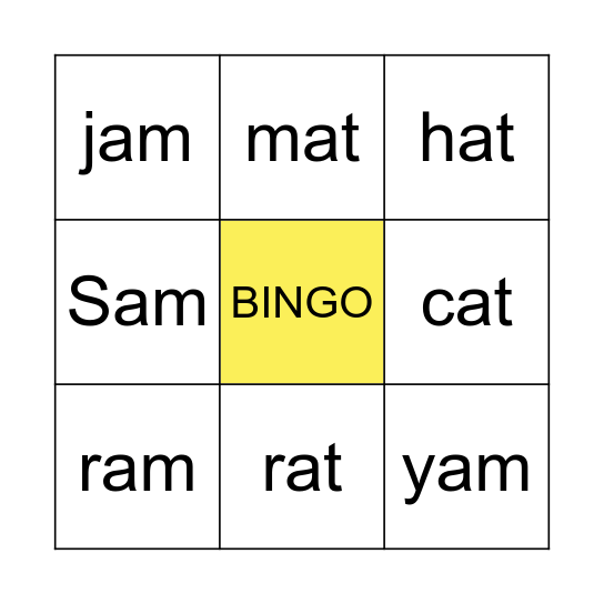 TOP PHONIC 2 _ Unit 1 BINGO Card
