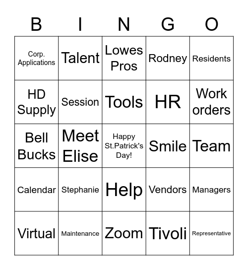 Buzzword Bingo Card