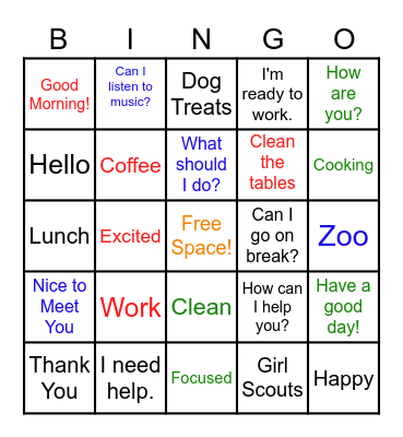 Team Faith Happy Hour Bingo Card