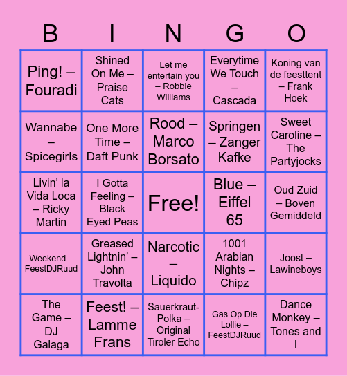 MUZIEK RONDE Bingo Card
