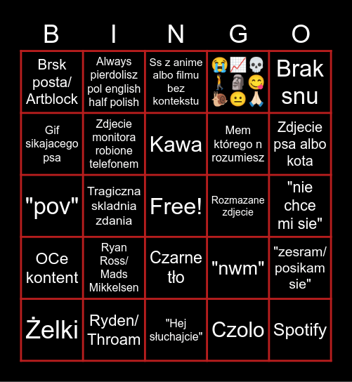 Alanowe Bingo Card