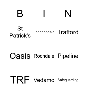 Manchester Secondary Bingo Card