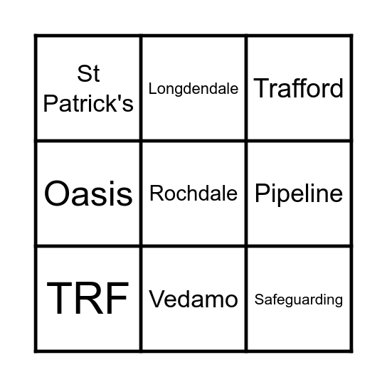 Manchester Secondary Bingo Card