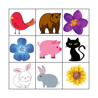 Colours in English Bingo Card