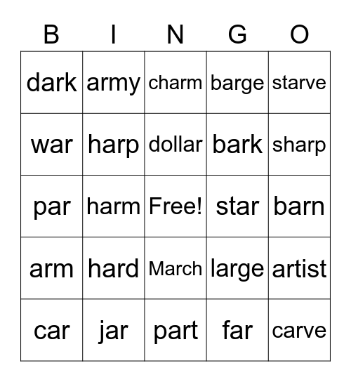 /ar/ BINGO Card