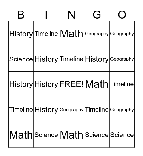 CC Review BINGO Card
