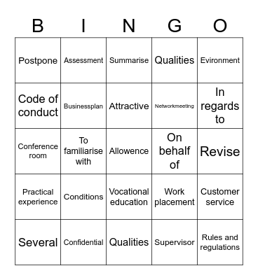 Woordjes COM1b Bingo Card