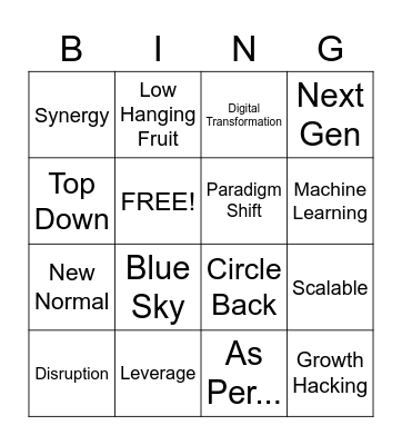 Business Jargon Bingo Card